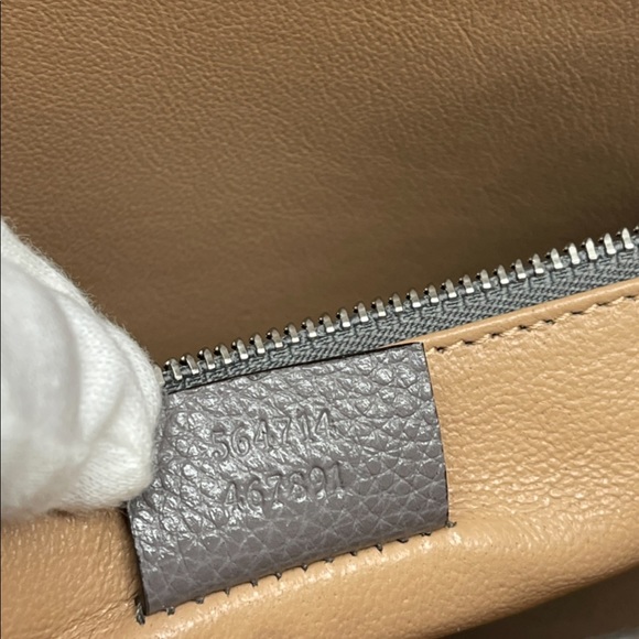 Gucci New GG Zumi Logo Horsebit Grain Leather Top Handle Purse/Grey Shoulder Bag - Picture 11 of 12